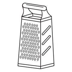 The flat grater icon is highlighted on a white background. Vector illustration.