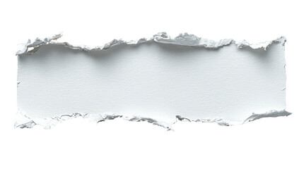 Fototapeta premium A piece of white paper, ripped across with rough edges, floating against a black background