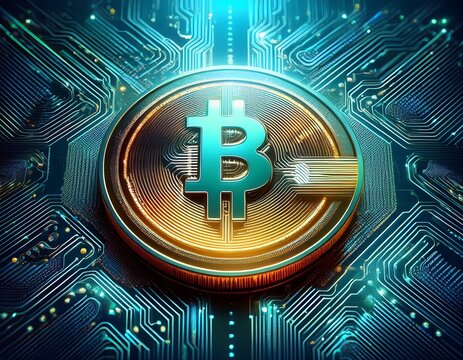 tether or usdt crypto currency concept tether coin or logo on microchip