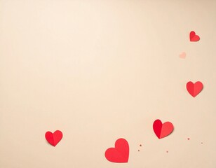 Minimal romantic scene with soft beige background, gentle light gradient, subtle texture, calm Valentine mood, elegant and emotional aesthetic