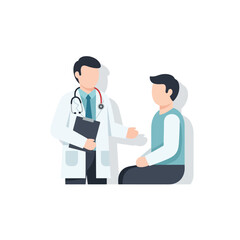 Fototapeta premium Doctor consulting patient, medical checkup, healthcare concept, flat design