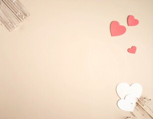 Minimal romantic scene with soft beige background, gentle light gradient, subtle texture, calm Valentine mood, elegant and emotional aesthetic