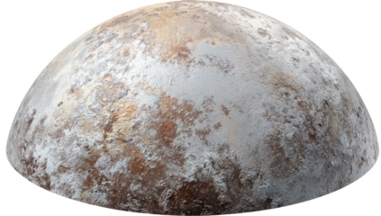 Semispherical abstract, textured with blended earth-tones and frosty white