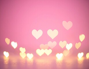 Blurred fairy lights creating heart shapes