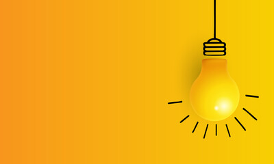 glowing light bulb on yellow gradient background for creativity and idea concept with copy space © ARIFUL
