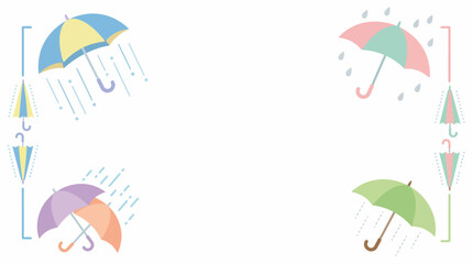 Obraz premium Colorful umbrellas in rainy weather conditions. Spring Vector Packs. EPS Editable