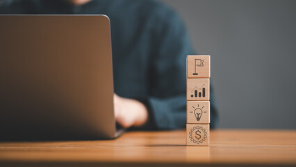 Mastering business growth through strategic planning and innovation. Achieve your financial goals and corporate success with a systematic block-based strategy for consistent achievement.