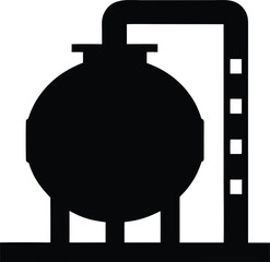 Obraz premium liquid air energy storage tank silhouette vector illustration on transparent background