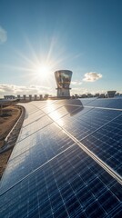 Solar panels capturing sunlight