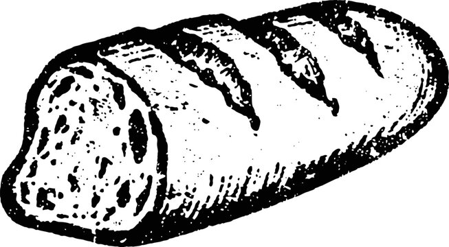 Loaf of freshly baked bread with slashed crust and soft interior texture