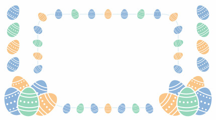 Easter eggs border frame design. Spring Vector Packs. EPS Editable