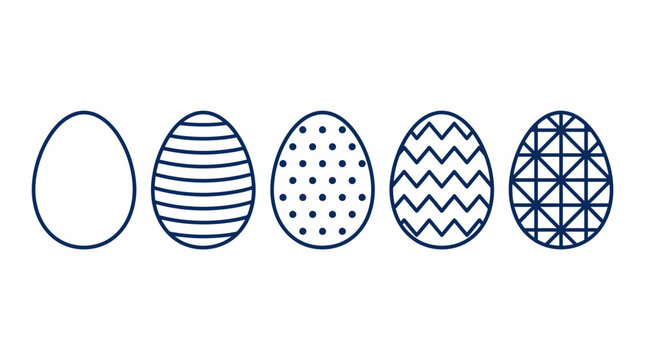 Easter eggs with different patterns. Spring Vector Packs. EPS Editable