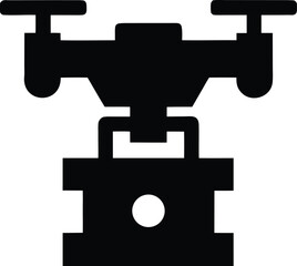 Obraz premium drone delivery landing pad silhouette vector illustration on transparent background