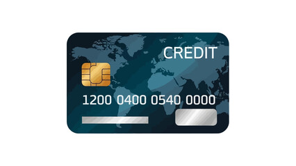 Credit Card with World Map Background - Global Finance and Online Shopping Concept