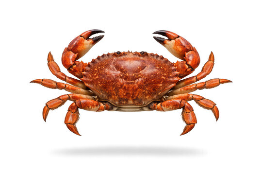 Delicious brown crab, overhead shot with transparent background present