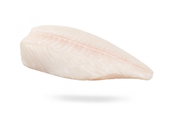 Fresh cod fillet, white fish on a transparent background, ready meal.