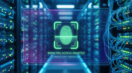 Analytics data icon glow over fingerprint scan user behaviorcustomer concept on digital screen in secure server room cybersecurity access innovation background Concept of user behavior tracking