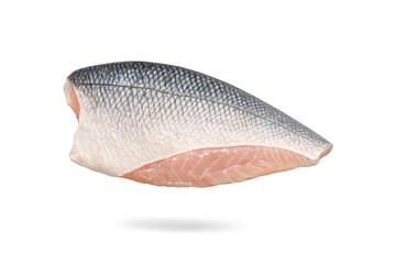 Fresh fish fillet with scales on a transparent background cutout image
