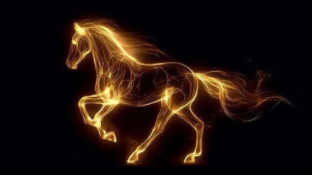 Chinese lunar new year holiday celebration. Spring festival tradition. Chunjie. Asia. fire horse digital art video stock.