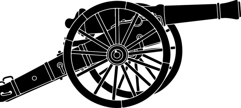 Old War Cannon silhouette vector illustration
