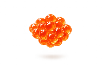 Pile of Orange Spheres on transparent background, isolated object view.