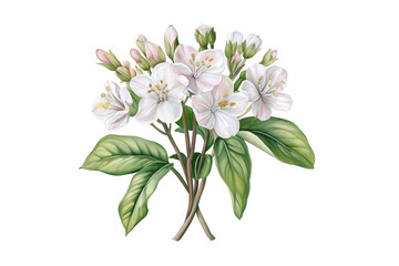 Bogbean Bouquet Watercolor Illustration Vector Isolated on Transparent Background