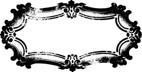 grunge vintage ornate frame with decorative floral elements and distressed texture