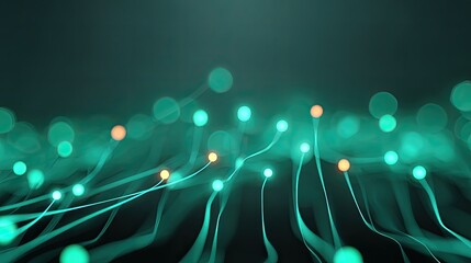 Abstract representation of glowing particles flowing dynamically in a dark background, illustrating concepts of technology, energy, and motion in a visually captivating manner