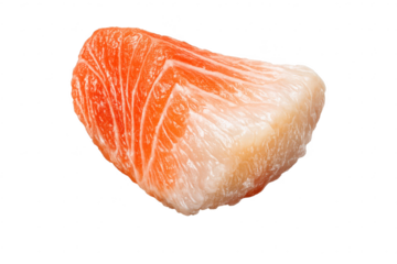 Fresh Salmon Slice with transparent background for sushi preparation.