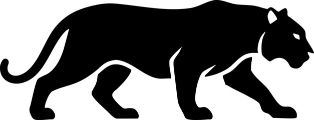 Fototapeta premium Black Panther Walking Silhouette Vector Icon Graphic