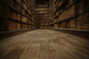 Out of focus library interior representing learning and education concept.