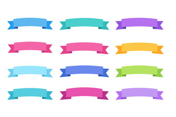 Obraz premium Collection of colorful flat design ribbons and banners for graphic design elements