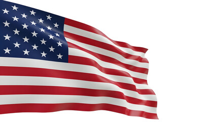 Fototapeta premium American flag waving isolated on transparent background