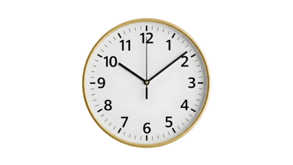 Oval clock face isolated on transparent background