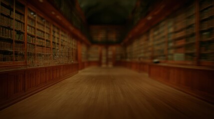 Blurred background of modern library interior for educational themes.