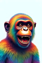 Rainbow Monkey Digital Illustration