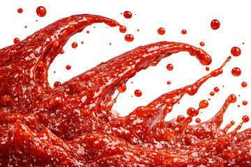Tomato Sauce Splashing Wave with transparent background effect closeup © whitestorm