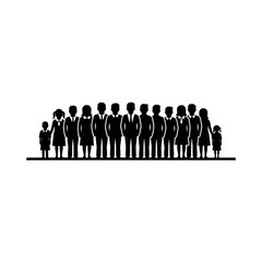 Naklejka premium Diverse group of people standing together in a line.