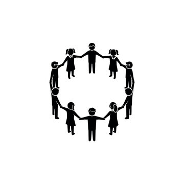 People holding hands in a circle unity and community concept.