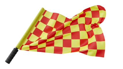 A checkered flag waving, a symbol of victory transparent background