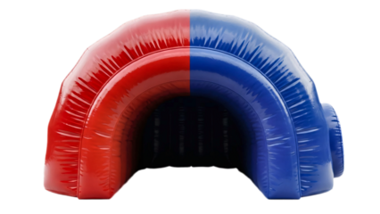 A colorful inflatable play structure for children, fun and safe! transparent background