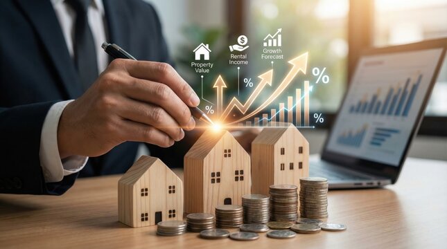 Real estate investment strategy with property value estimation,rental income analysis,and long-term financial growth forecast