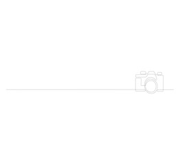 Minimal Camera Line Art Illustration with Continuous Outline, Simple Modern Photography Concept on White Background for Logo, Banner, Poster, Website, Branding, and Graphic Design