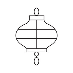 Obraz premium Chinese lantern icon for Lunar New Year, cultural festival, and traditional celebration design. Minimal line style, vector illustration