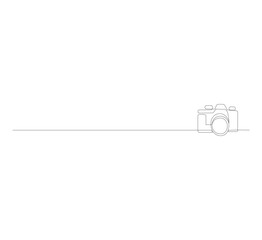 Minimal Camera Line Art Illustration with Continuous Outline, Simple Modern Photography Concept on White Background for Logo, Banner, Poster, Website, Branding, and Graphic Design