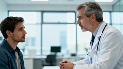 Doctor consulting patient in clinic