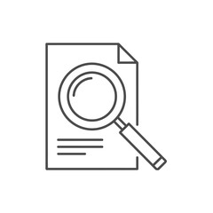 Magnifying glass over document, concept of research, analysis, and investigation