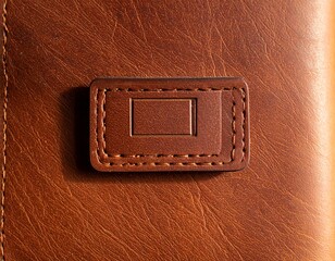 Blank Brown Leather Notebook Cover Mockup with Debossed Area