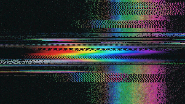 Glitch Error Background with RGB Digital Noise. Distorted Screen