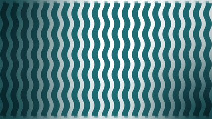 Modern Teal and White Vertical Zigzag Wave Pattern